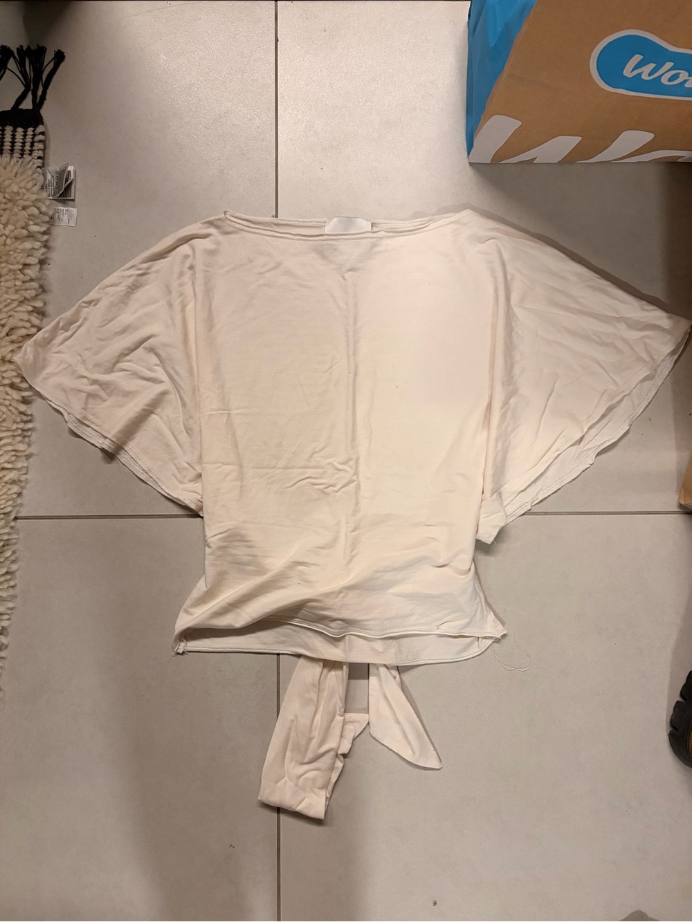 Women's Cream Tie-Back Flutter Sleeve Top - Reformation